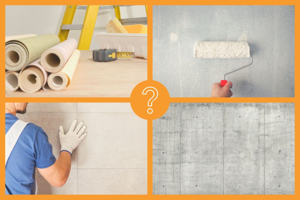 verschiedene Wandbeschichtungen